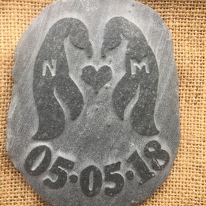 Personalised Hand carved penguin stone, the perfect engagement, Wedding or Anniversary gift,