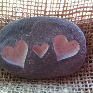 Valentine's Love PEBBLE The perfect little gift to give someone special, choice of designs, all hand carved, plus hessian gift bag image 7