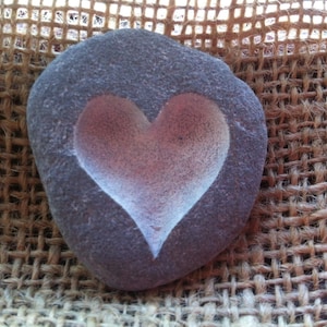 Valentine's Love PEBBLE The perfect little gift to give someone special, choice of designs, all hand carved, plus hessian gift bag image 2