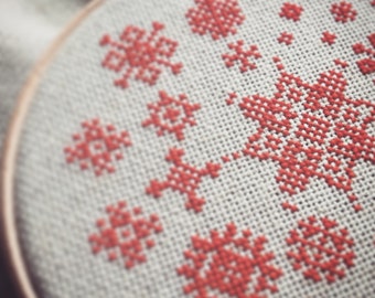 Cross stitch pattern Christmas modern 20 SNOWFLAKES STARS winter season cross stitch pattern snow star traditional hand embroidery pattern
