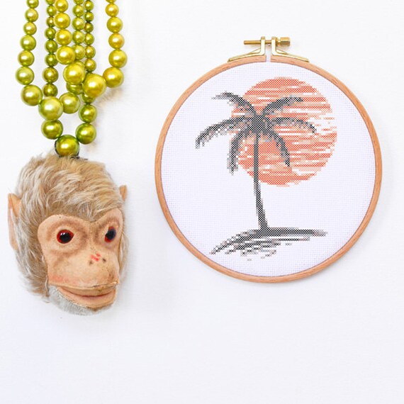 Items similar to Romantic 90s cool modern PALM BEACH cross ...