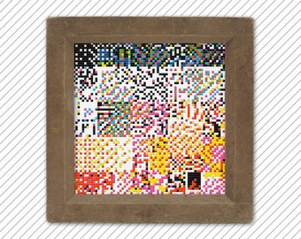 Cross stitch pattern . POLYCHROME #006 . geometric wall decor print at home . counted xstitch pattern to download . wall art pdf