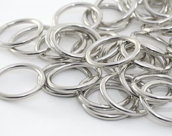 34 mm STAINLESS STEEL RING . 1.6" metal rings for plant hangers, handbag backpack bag ring dog collar lead leash craft supply