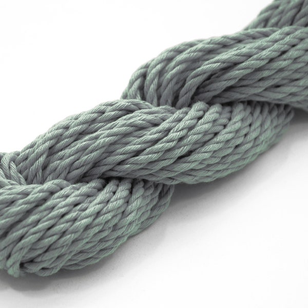 Macramé rope 3mm . TENDER SAGE GREEN 25 m = 27 yds. 100% soft cotton cord . Quality yarn sold by meter yard . Sturdy garden twine string