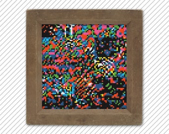 Abstract cross stitch pattern . GLITCH III . unique hoop art fiber art . geometric xstitch design . hand embroidery counted chart