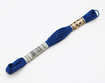 7 x DMC 311 embroidery floss Mouliné Spécial - navy blue medium - cross stitch yarn 100% cotton skein, original classic from France