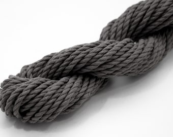 Macramé cord 3mm . DARK GRAY 25 m = 27 yds. 100% soft cotton rope . Quality yarn sold by meter yard . Sturdy garden twine diy craft string