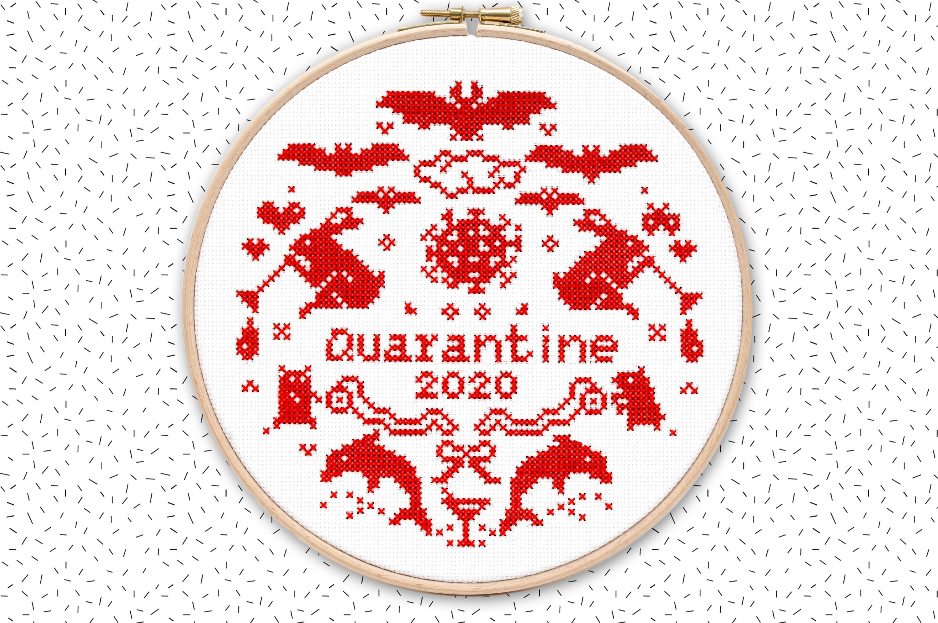 QUARANTINE 2020 corona cross stitch pattern toilet paper & animals, c…