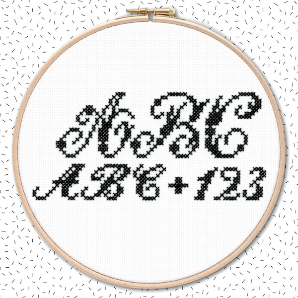 Cross Stitch Large Monogram Alphabet Etsy