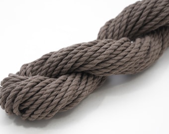 Macramé cord 3mm . TAUPE BROWN 25 m = 27 yds. 100% soft cotton rope . Quality yarn sold by meter yard . Sturdy garden twine craft string