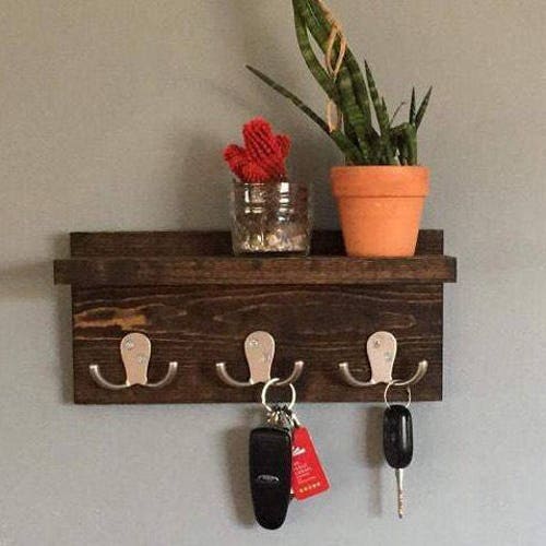 Wall Key Holder, Key Shelf, christmas, Coat Rack, Robe Hook, wall decor, shelf, home, wall key hook, for her, housewarming, apartment decor,