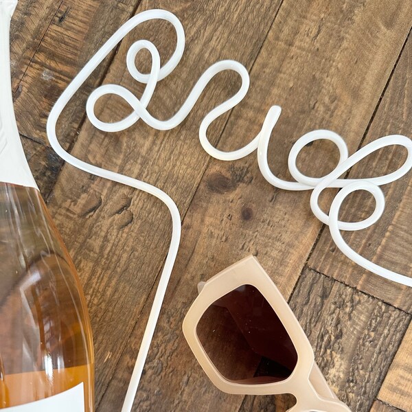 White BRIDE Straw - Bachelorette Party or Wedding Day - goes with Coastal Grandmother