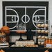 Printable Backdrop 48x36 Basketball Court - instant download - hoops party - chalkboard 