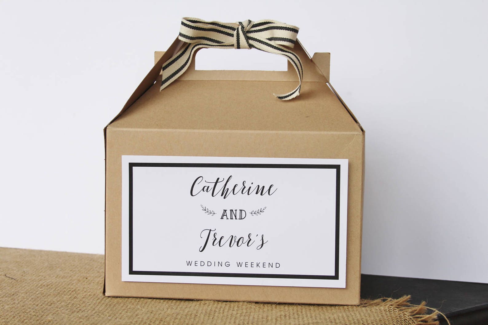 Set 10 Hotel Box Kraft Gable Box With Custom Labels Etsy