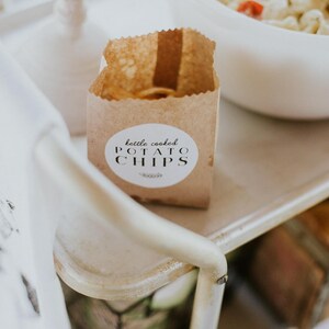 Potato Chips and Farm Fresh Juice Printable Bottle Wrapper Label - Modern black and White - Instant Download - Farmhouse