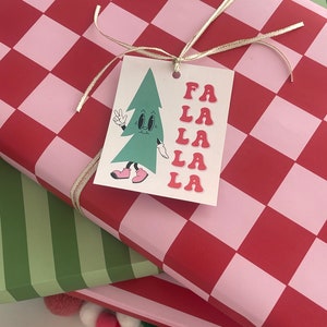 Instant Download Christmas Printable Gift Tag - Fa La La La La - Christmas Tree Peace