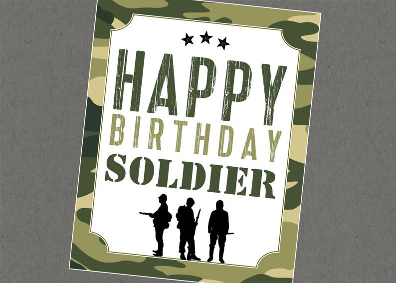 Instant Download 8x10 Birthday Sign To Frame Army Soldier Etsy