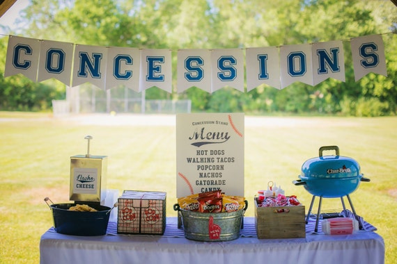 Baseball Party Decorations Banner Set - 5 Piece Concessions & Game Day Banners