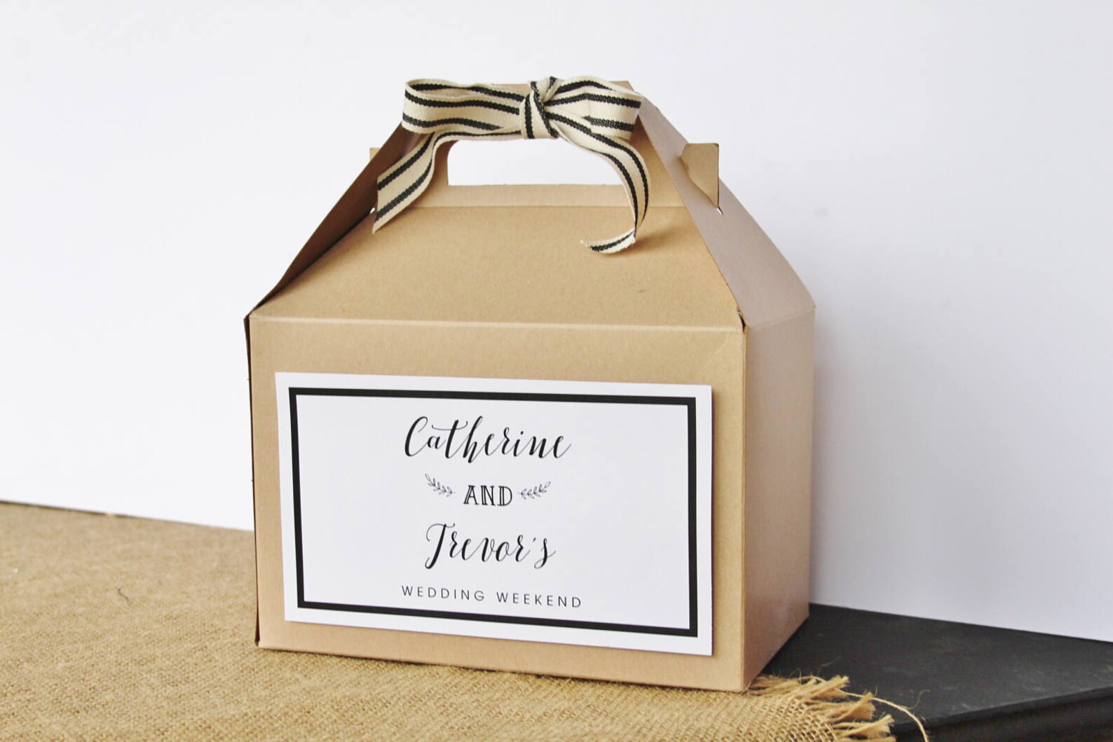 Set 10 Hotel Box Kraft Gable Box With Custom Labels Etsy
