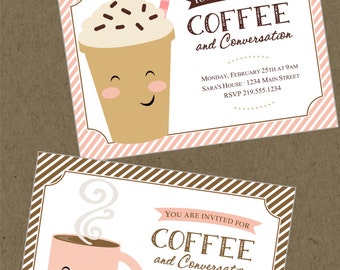 Invito stampabile per caffè e conversazione (digitale)
