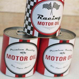 Motor Oil Can Wrappers Party Decoration Race Car Instant Printable