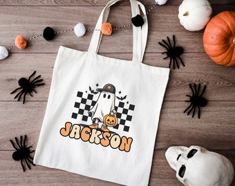 Personalized Trick or Treat Bag, Custom Halloween Bag, Halloween Tote, Kids Halloween Bag with Name, Custom Trick-or-Treat Bag