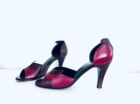 70s Leather Heels made in Italy Bonnie Smith for … - image 1