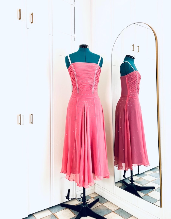 90s Betsey Johnson Pink Chiffon Dress Bejeweled Spaghetti Strap Evening Wear Size 6 S M - Etsy New Zealand 90s Betsey Johnson Pink Chiffon Dress Bejeweled Spaghetti Strap Evening Wear Size 6 S M - Etsy New Zealand