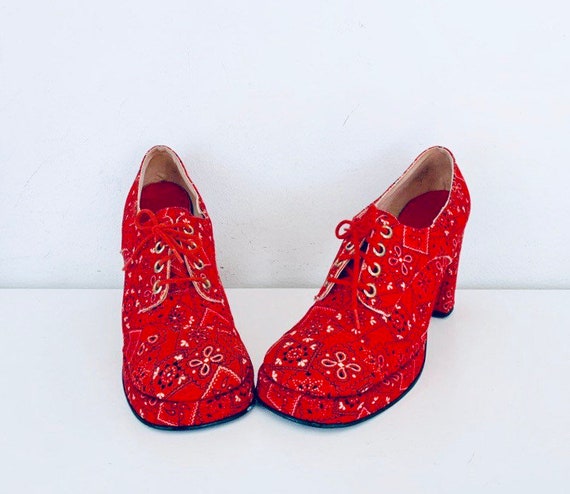 red bandana heels
