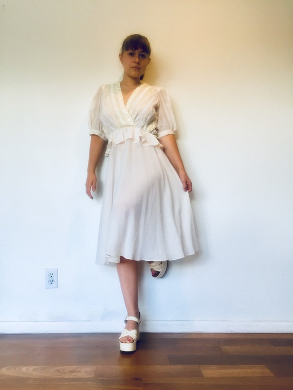 white christmas dresses Beige Floral Pleated Chiffon Midi Dress – PinkBlush main image 0