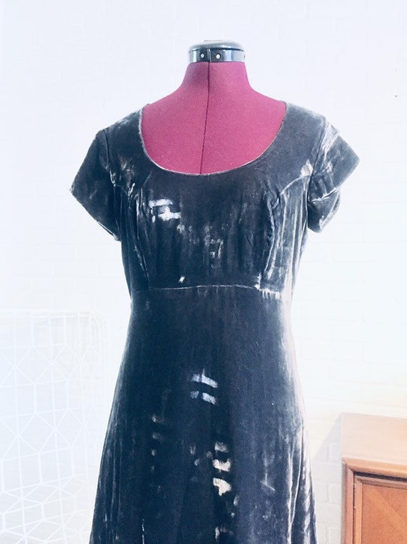 60s Crushed Velvet Maxi Dress S M - image 2