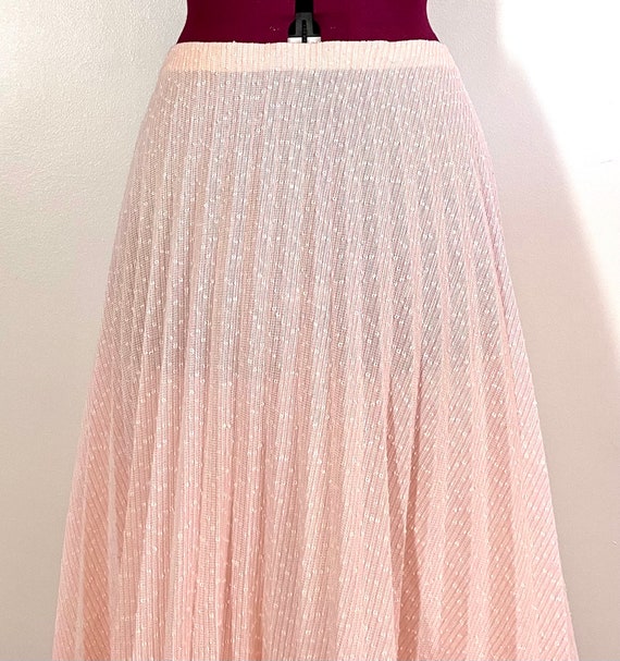 70s Pink Pleated Skirt Accordion size L XL - image 6