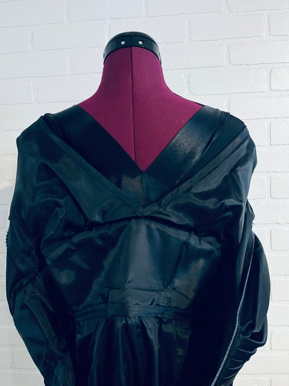 50s Black Liquid Satin Silk Dress by Suzy Parette… - image 8