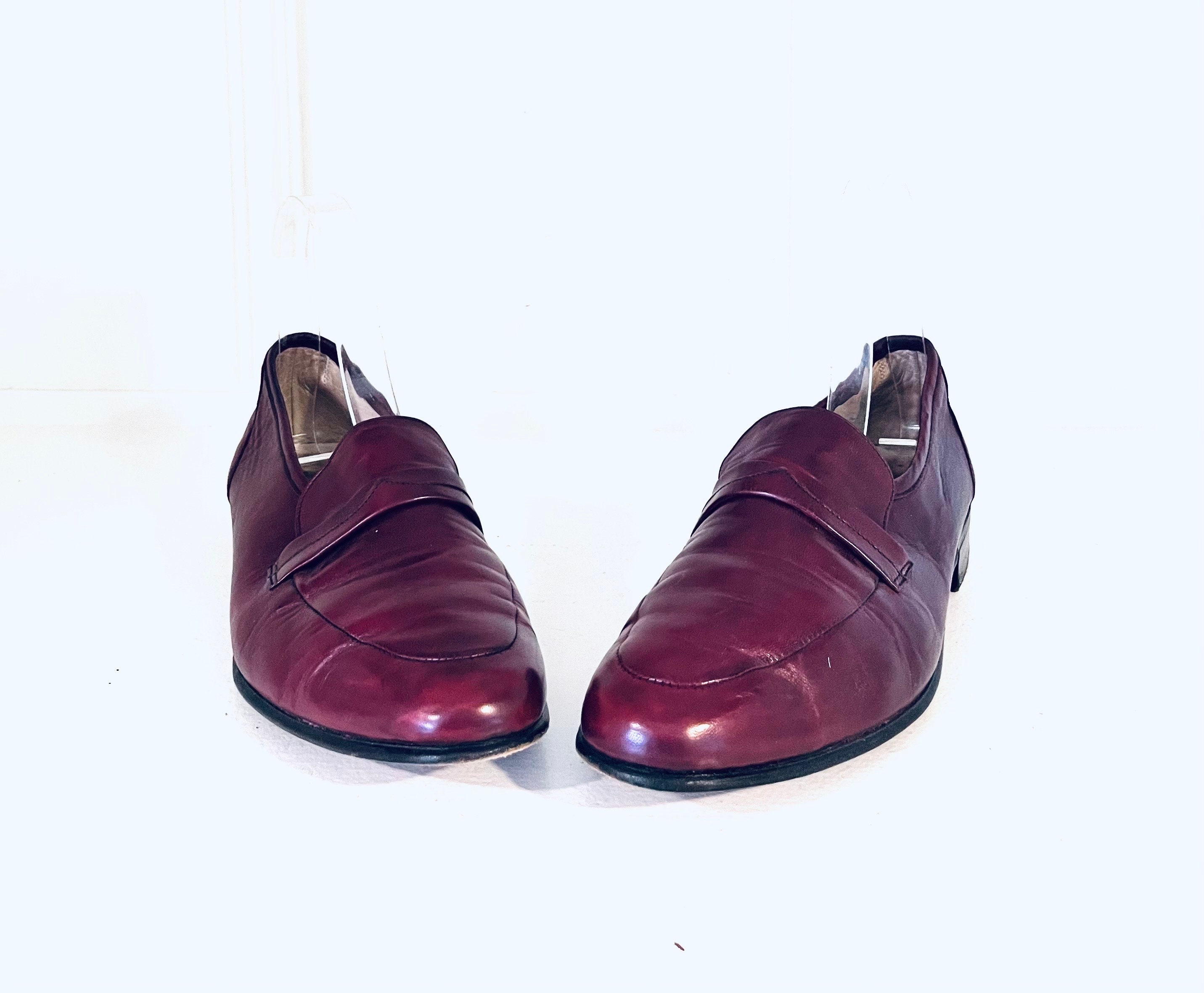 Escarpins Talons Bas Etienne Aigner Pointure 6.5 US - Marron Motif Doré - Occasion