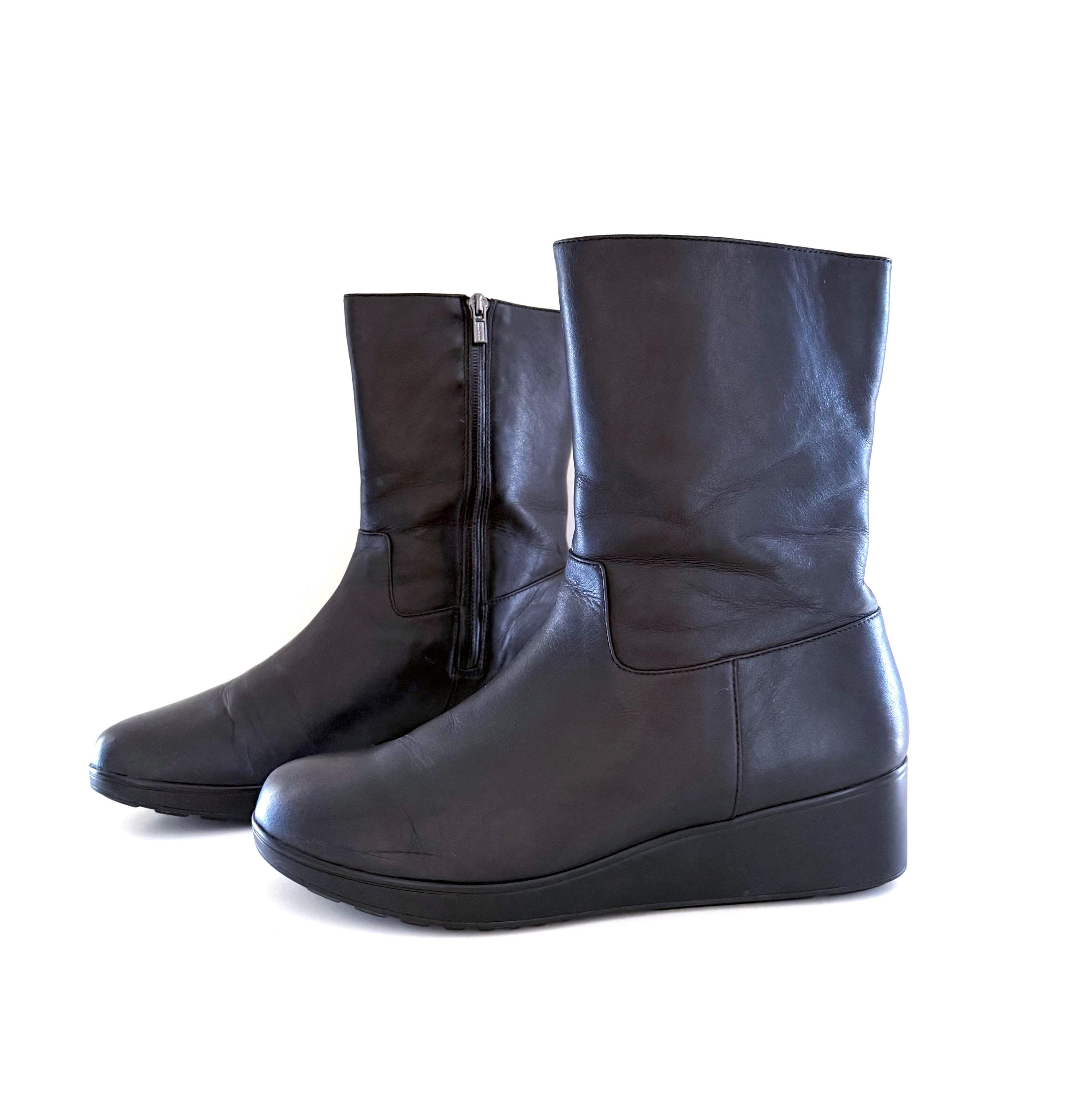 Cole Haan Black Leather Mid-Calf Boot with Elastic Side Panel Cole Haan Mid-Calf Women main image 3