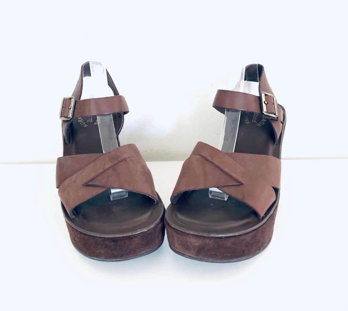brown suede wedges