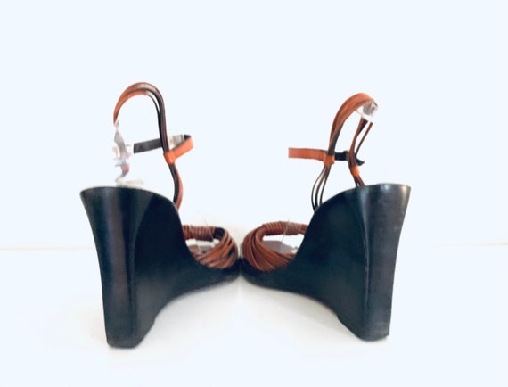 70s Leather Heels Ankle Straps made in Italy by C… - image 8