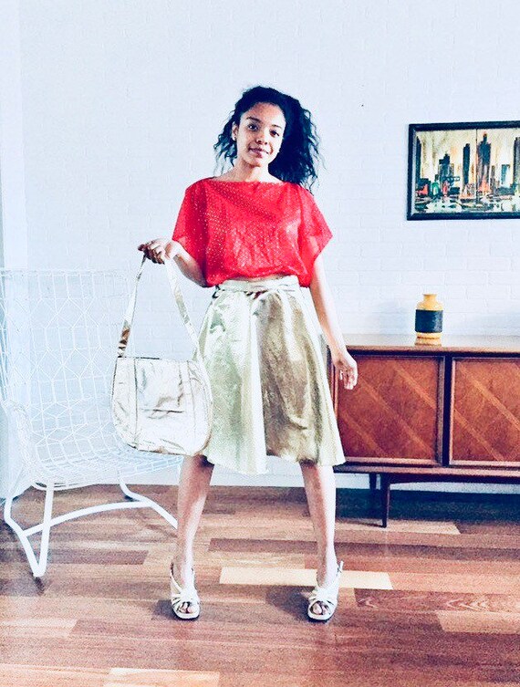 70s top gold skirt