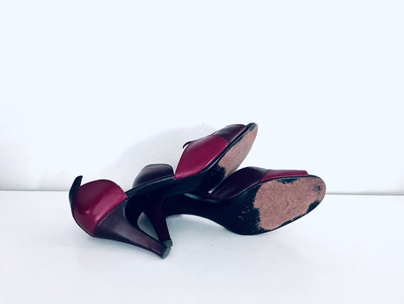 70s Leather Heels made in Italy Bonnie Smith for … - image 10