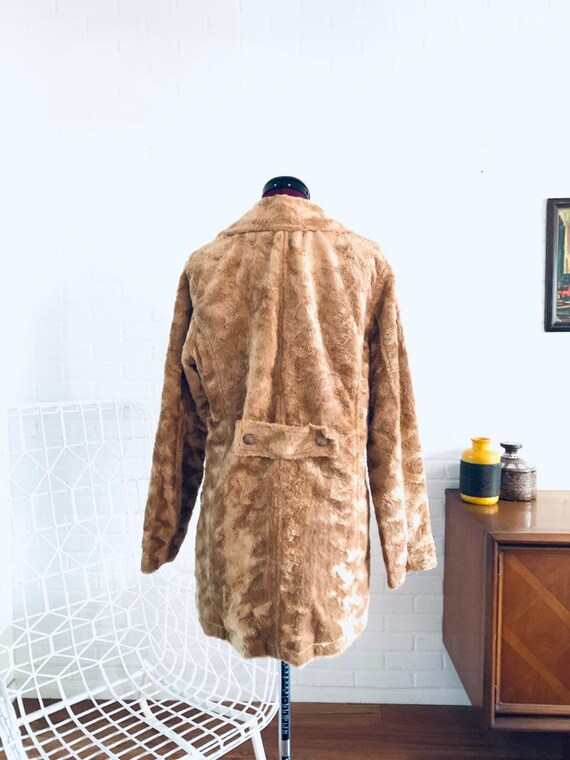 60s Faux Fur Coat Jacket Size M L - image 4