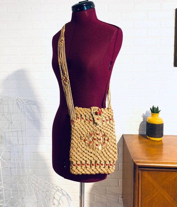 70s Macrame Purse Shoulder Bag