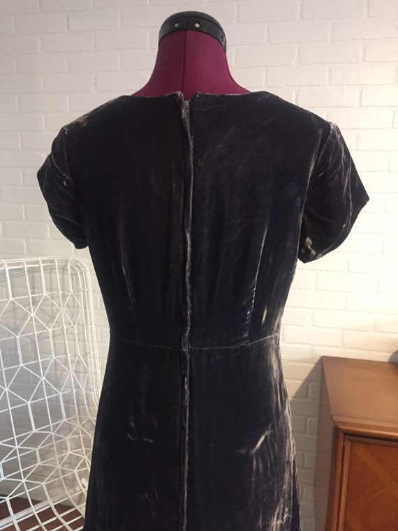 60s Crushed Velvet Maxi Dress S M - image 6