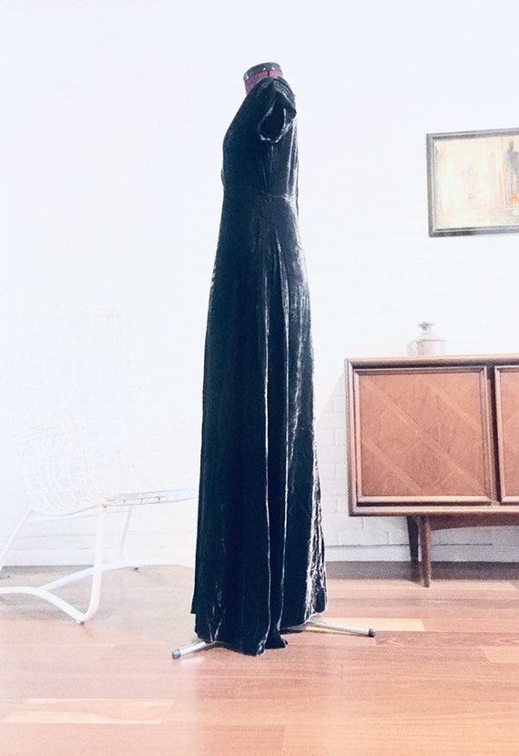 60s Crushed Velvet Maxi Dress S M - image 4