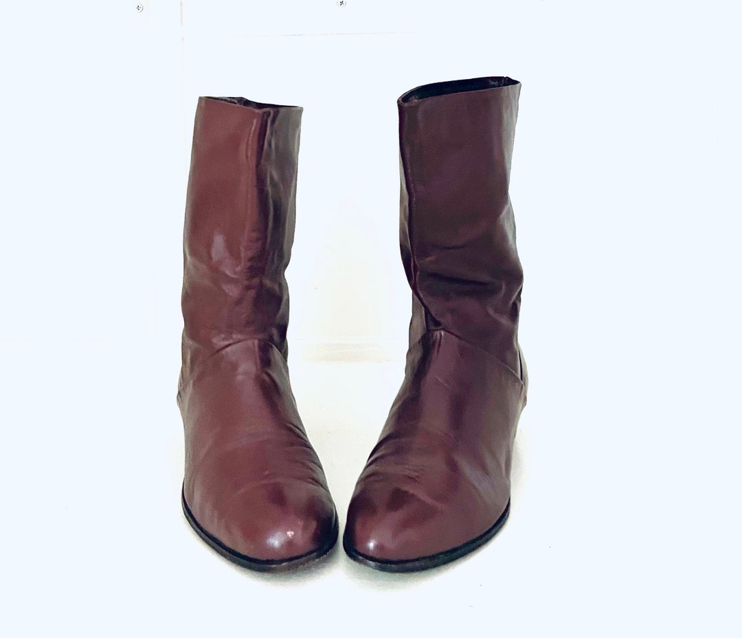 oxblood leather boots womens