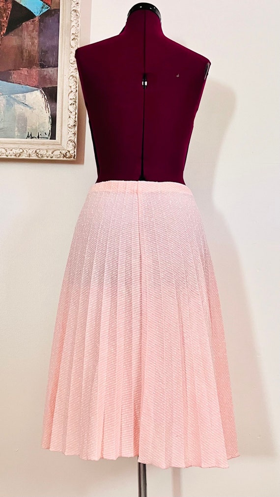 70s Pink Pleated Skirt Accordion size L XL - image 4