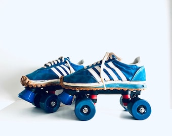 70s Blue Striped Sneaker Skates size Men’s 7 Women’s 9 39 40