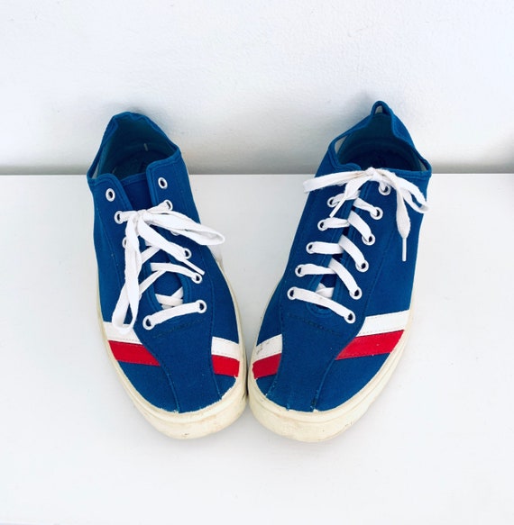 70s Sneakers Blue Tennis Shoes JC Penney Size Mens