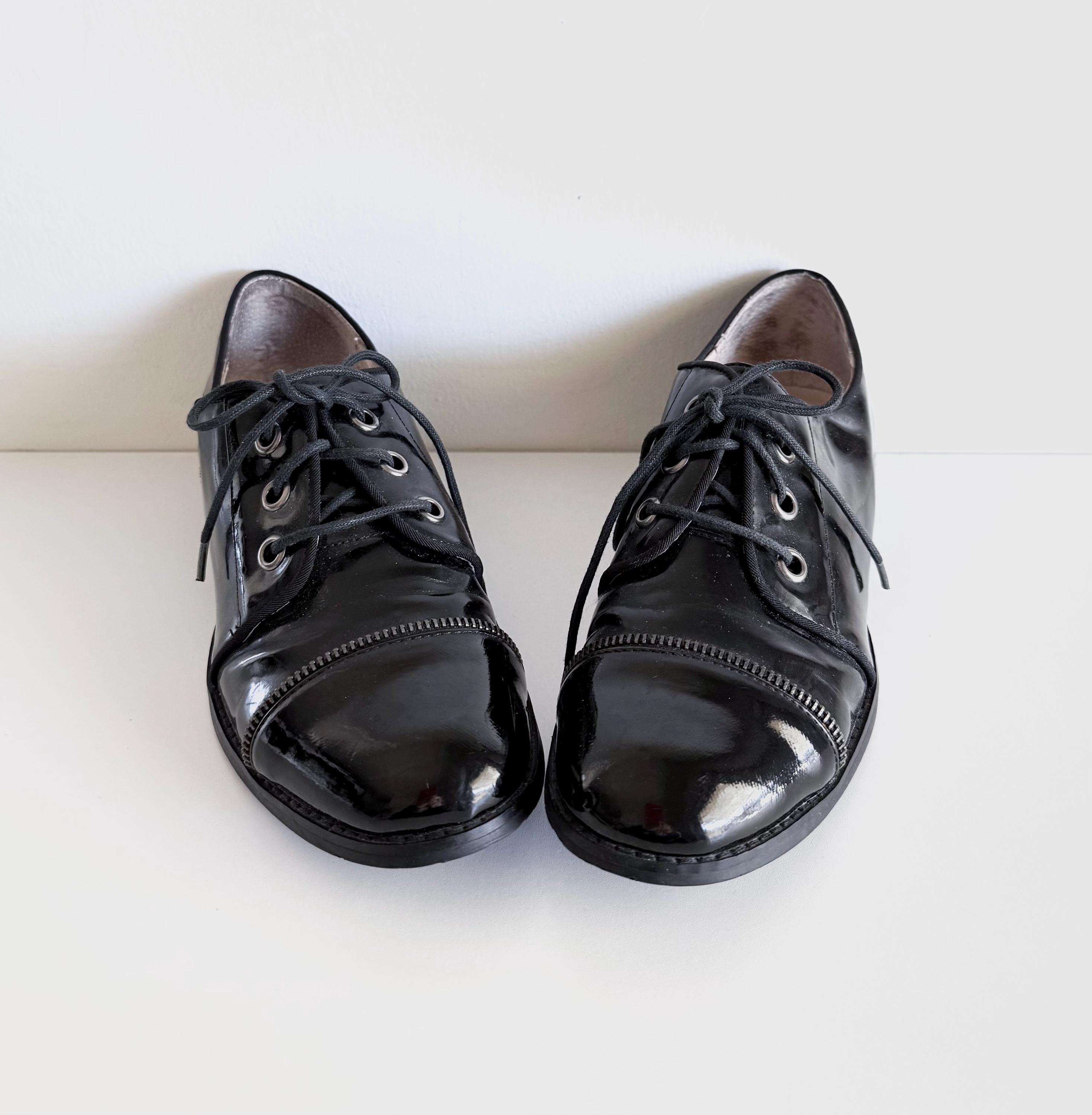 John Fluevog Classic Black Oxfords - Executor family Damascus - Black | Classic brogued oxford | Fluevog Shoes main image 2