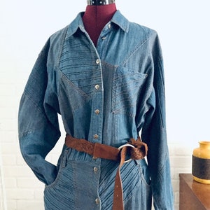 80s Denim Dress Made in Hong Kong by Together 8 M - Etsy
