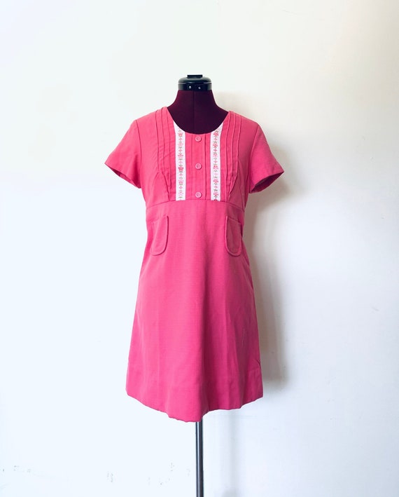 60s Mini Dress Pink size S 5/6